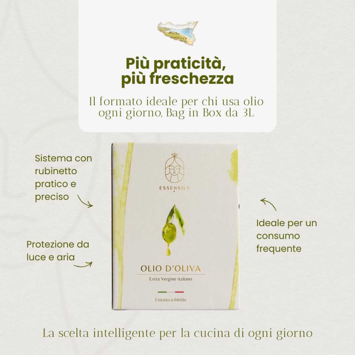 Essensily Extra Virgin Olive Oil 3L Bag in Box