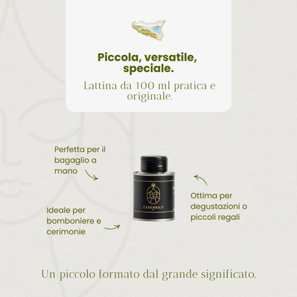 Huile d'olive vierge extra de Sicile 100 ml | Format voyage et cadeau Essensily